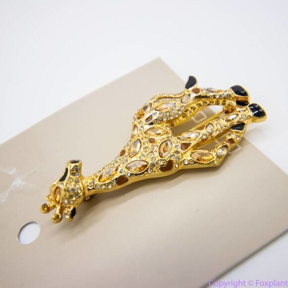 NEW Chico's giraffe brooch pin, color: gold, black - Picture 4 of 9